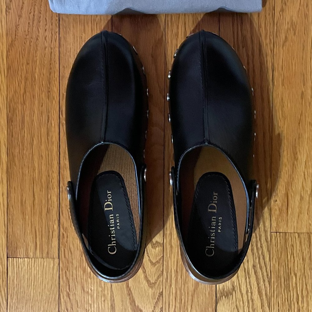 CHRISTIAN DIOR Diorquake Black Leather Clogs - Picture 6 of 15